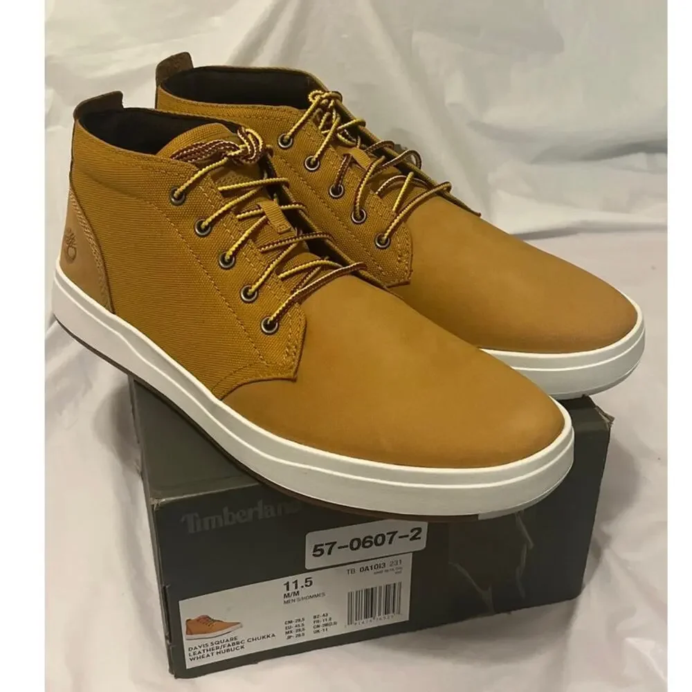 Timberland Davis Square Chukka A1013 Shoes - Size: 11.5 - Wheat - NEW with box